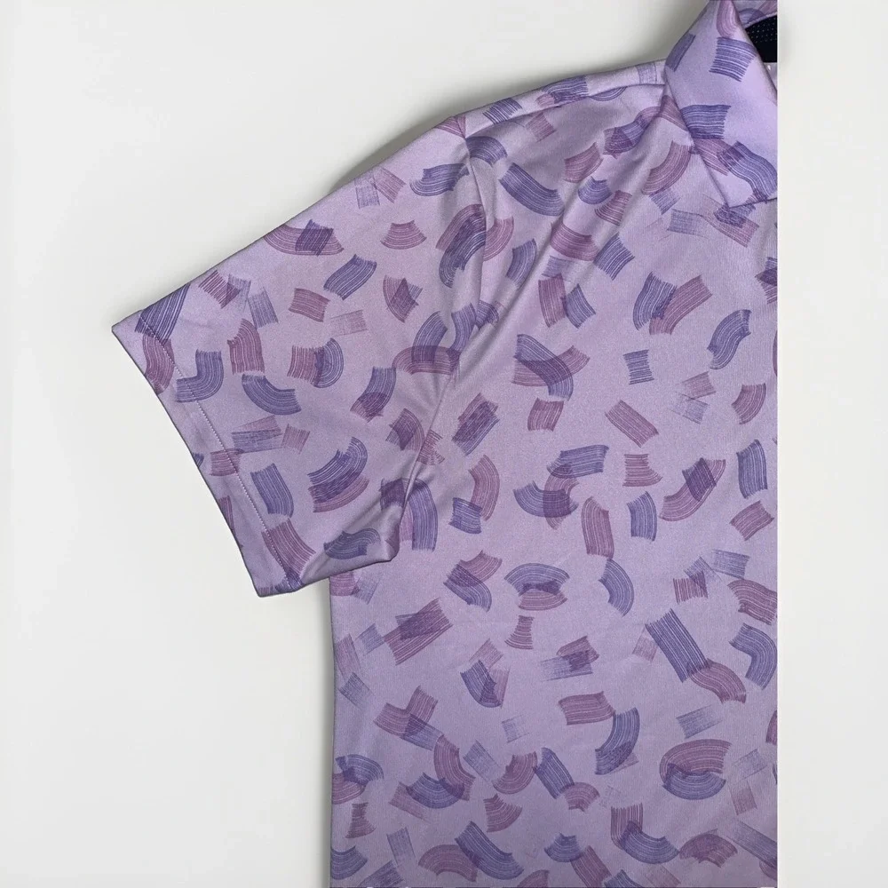 Nike Polo Shirt Mens L Lilac Brushstroke Dri-FIT Golf Performance FD5739-512